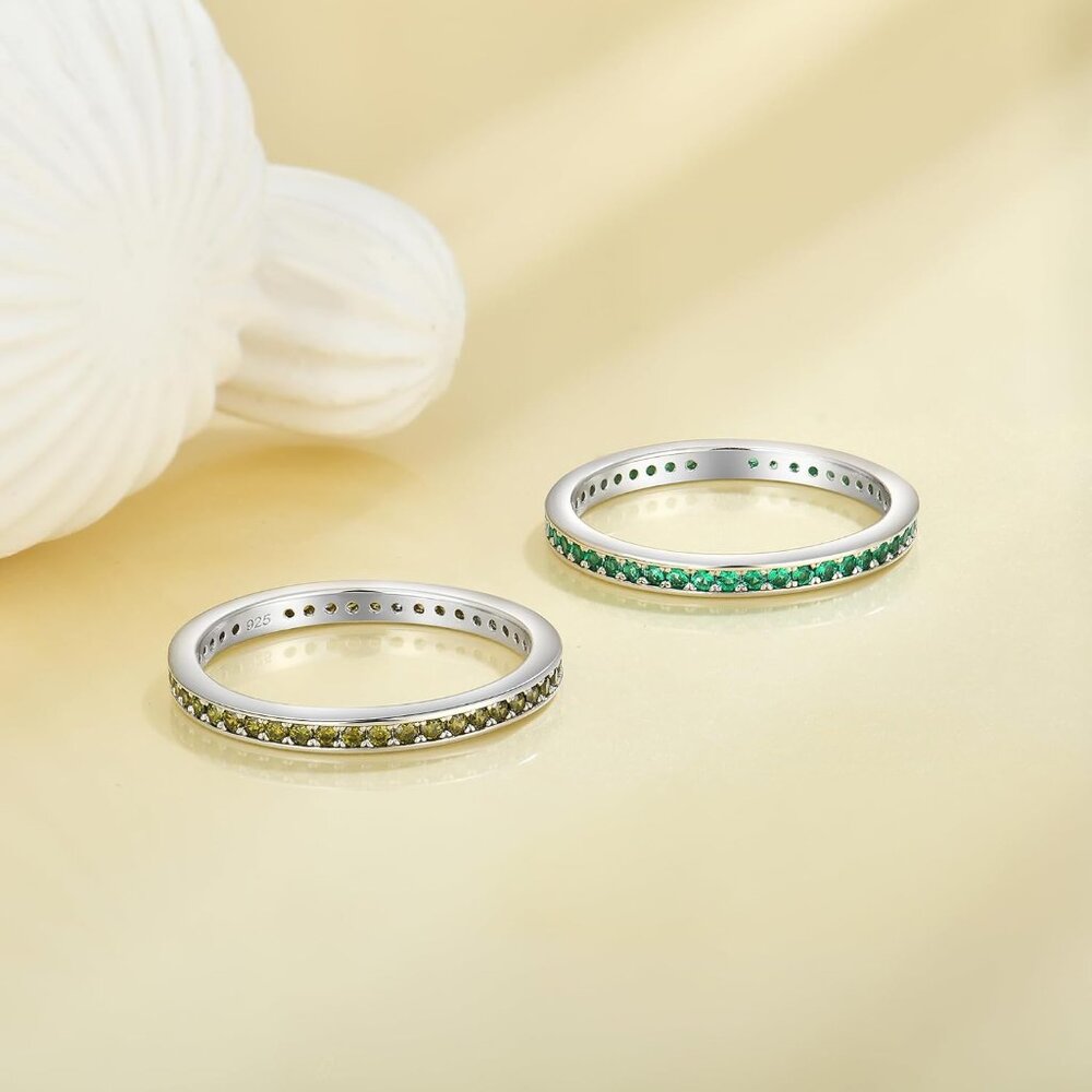 Women's Birthstone Stackable Ring - 925 Sterling … - image 6